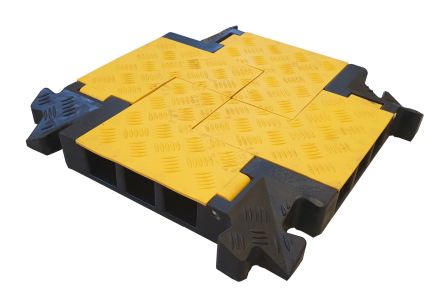 RS PRO 500mm Black/Yellow Cable Cover in Rubber, 58 x 52mm Inside dia. [0]; 252-2832