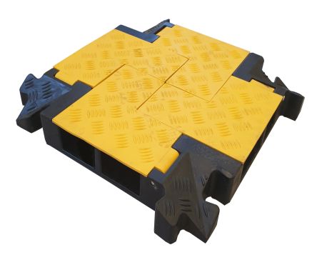 RS PRO 250mm Black/Yellow Cable Cover in Rubber, 38 x 35mm Inside dia. [0]; 252-2834