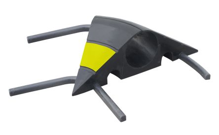 RS PRO 1m Black/Yellow Cable Cover in Rubber, 60mm Inside dia. [0]; 252-2844