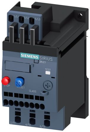 Siemens SIRIUS 3RU2 Thermal Overload Relay 1NC/1NO, 10 A F.L.C, 3 A Contact Rating, 7.5 kW, 3P, SIRIUS [3RU21361JD0]; 252-3342