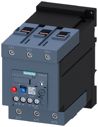 Siemens SIRIUS 3RU2 Thermal Overload Relay 1NC/1NO, 75 A F.L.C, 3 A Contact Rating, 55 kW, 3P, SIRIUS [3RU21464KD0]; 252-3379
