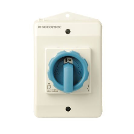 Socomec 3P Pole Wall Mount Switch Disconnector - 32A Maximum Current, 13kW Power Rating, IP65 [21153303]; 252-3429