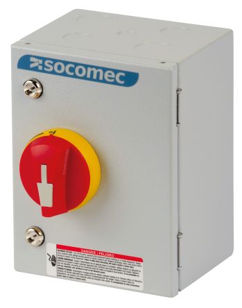 Socomec 3P Pole Wall Mount Switch Disconnector - 63A Maximum Current, 30kW Power Rating, IP65 [30325106]; 252-3489