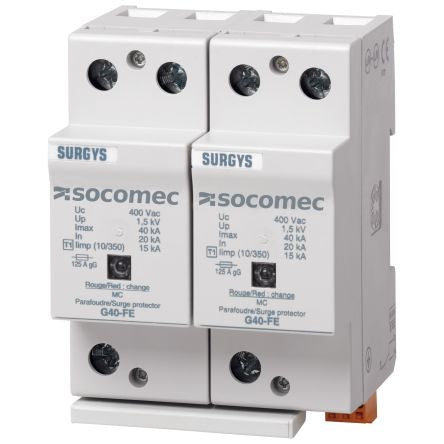 Socomec 1, 3 Phase Surge Arrester, 75kA, 1.5kV, DIN Rail Mount [49810432]; 252-3593