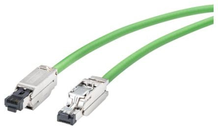 Siemens, 20m Cat6a, Green RJ45 to Male RJ45, Aluminium foil with a braided tin-plated copper wire screen Shielded, [6XV18785BN20]; 252-3668