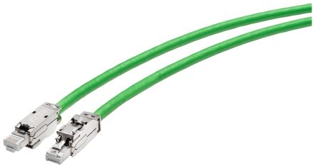 Siemens, 25m Cat6a, Green RJ45 to Male RJ45, Aluminium foil with a braided tin-plated copper wire screen Shielded, [6XV18785BN25]; 252-3669