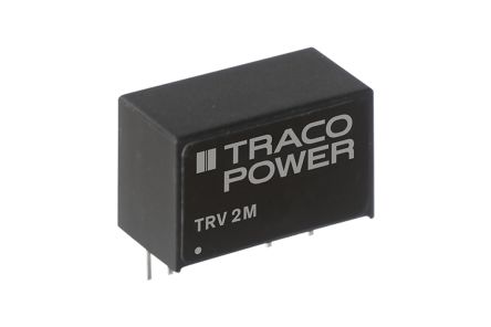 TRACOPOWER TRV 2M DC-DC Converter, 15V dc/ 67mA Output, 9.6 → 14.4 V dc Input, 2W, PCB Mount, +80°C Max Temp [TRV 2-1223M]; 252-6517