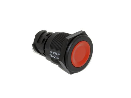 TE Connectivity KISSLING TS Series Push Button Switch, On-Off, Through Hole, SPDT, Red LED, 32V dc, IP6K9K [TS-211-RT11]; 252-7532