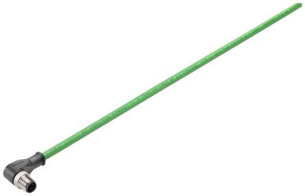 Siemens, 3m Cat5e, Green M12 to Male M12, Aluminium Foil, Tinned Copper Braid Shielded, Terminated [6XV18708GH30]; 253-0831
