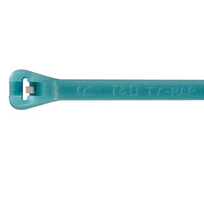 Thomas & Betts Cable Ties, , 185mm x 4.3 mm, Aqua Fluoropolymer, Pk-1000 [7TAG009620R0002]; 253-1068