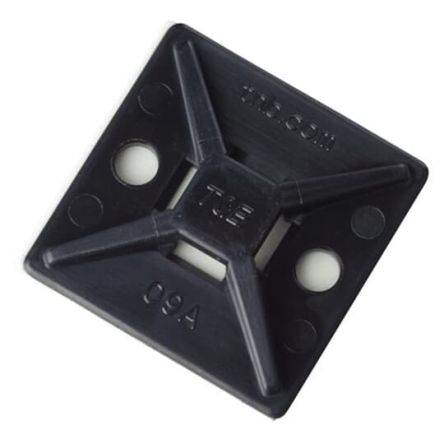 Thomas & Betts Self Adhesive Black Cable Tie Mount 28.6 mm x 28.6mm [7TAG009820R0048]; 253-1132