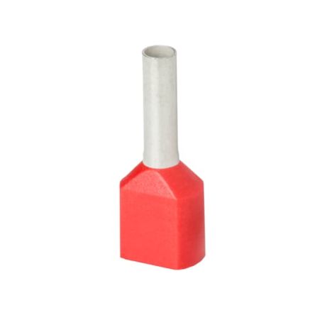 Thomas & Betts, 7TAI02 Insulated Bootlace Ferrule, 8mm Pin Length, 2.05mm Pin Diameter, 2 x 1mm² Wire Size, Red [7TAI029790R0044]; 253-1418