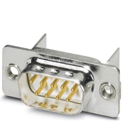 Phoenix Contact 9 Way Angled Panel Mount D-sub Connector Plug, 2.74mm Pitch [1654785]; 253-2343