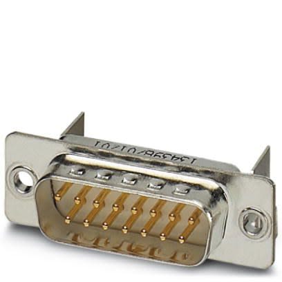 Phoenix Contact 15 Way Angled Panel Mount D-sub Connector Plug, 2.74mm Pitch [1654808]; 253-2345