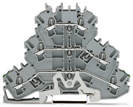 WAGO 2002-3227 TOPJOB S, 2002 Series Grey, 2.5mm², Triple-Level, Push-In Cage Clamp Termination, ATEX, IECEx [2002-3227]; 253-2939