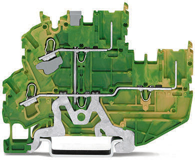 WAGO 2022-2207 X-COM S, 2022 Series Green/Yellow, 2.5mm², Double-Level, Push-In Cage Clamp Termination [2022-2207]; 253-2952