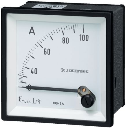 Socomec 192A Analogue Panel Ammeter 60A AC, 72mm x 72mm [192A1305]; 253-3602