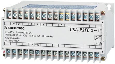 Socomec 192Y Series Current Measuring Transducer, Current, Voltage Input, Digital Output [192Y3332]; 253-3721