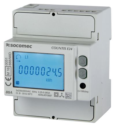 Socomec 3 Phase LCD Energy MeterEnergy Meter [48503055]; 253-3745