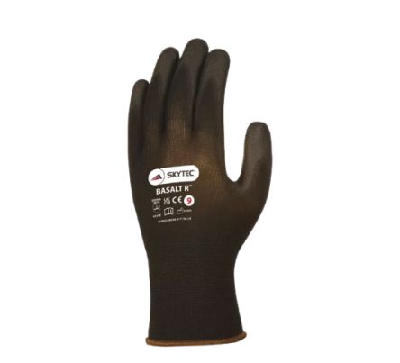 Skytec Black Nylon Abrasion Resistant, Tear Resistant Work Gloves, Size 10, Polyurethane Coating [SKY41]; 253-4191