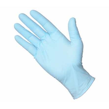 RS PRO Blue Powder-Free Nitrile Disposable Gloves, Size M, 100 per Pack [LD854-M]; 253-5161