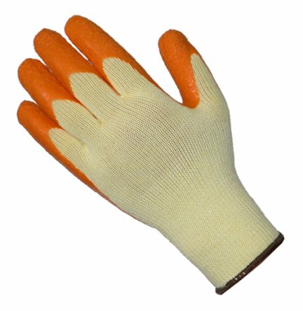 RS PRO Orange Latex Good Dexterity Work Gloves, Size 9, Large, Latex Coating [LN632-09]; 253-5210