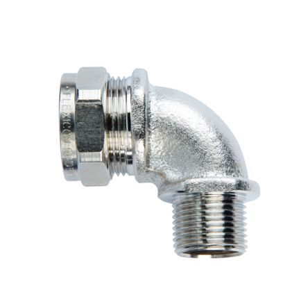 Flexicon External Thread Fitting, Cable Conduit Fitting, 16mm Nominal Size, M16, Galvanised Steel, Grey [FSU16-M16-C90]; 253-5272