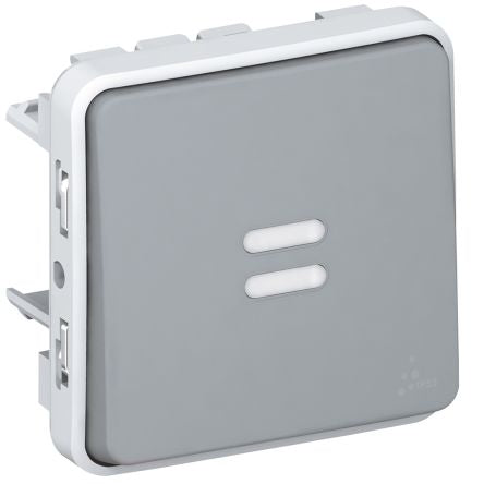 Legrand Grey Push Button Light Switch, 1 Way [069514]; 253-8711