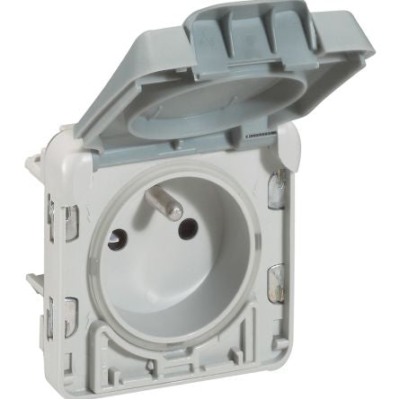 Legrand Grey Plug Socket, 2 Poles, 16A, NF Socket [069555]; 253-8757