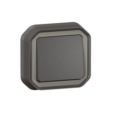 Legrand Grey Push Button Light Switch, 1 Way [069881L]; 253-8983