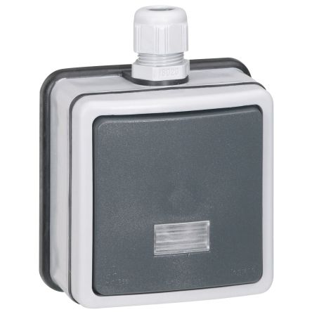 Legrand Grey Push Button Light Switch, 1 Way [090462]; 253-9157