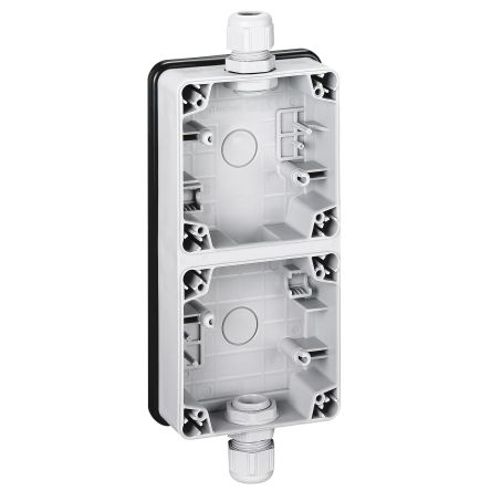 Legrand Grey Thermoplastic Back Boxes, IP55, 2 Gangs [090492]; 253-9167