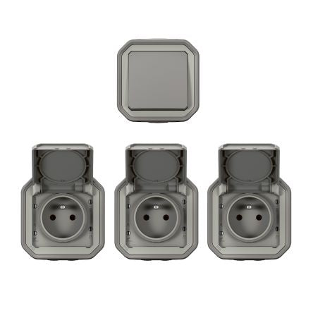 Legrand Grey Push Button Light Switch, 1 Way [200492]; 253-9192
