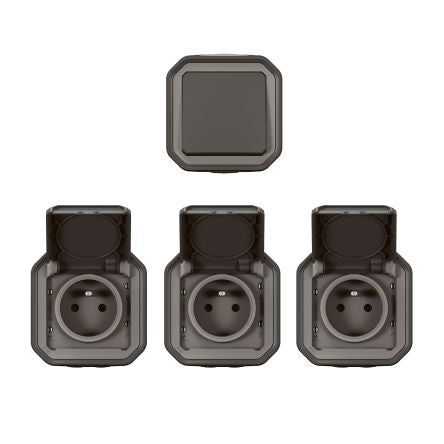 Legrand Grey Push Button Light Switch, 1 Way [200493]; 253-9193