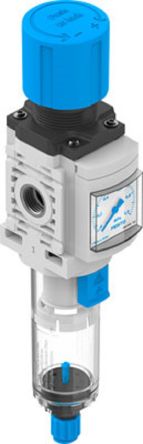 Festo MS Polycarbonate Filter Regulator, 40μm, G 1/4, Manual, 1 → 10 bar, 8098254 [MS4-LFR-1/4-D6-E-P-M-AG-MPA-B]; 253-9222