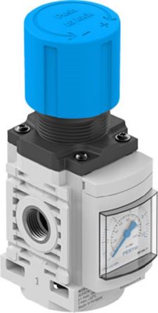 Festo G 1/4 Pneumatic Regulator - 0.1MPa to 1MPa, 10bar max. input, 8099358 [MS4-LR-1/4-D6-AG-BAR-B]; 253-9226