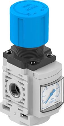 Festo G 1/4 Pneumatic Regulator - 0.1MPa to 1MPa, 1/4 in, 10bar max. input, 8099359 [MS4-LR-1/4-D6-AG-MPA-B]; 253-9227