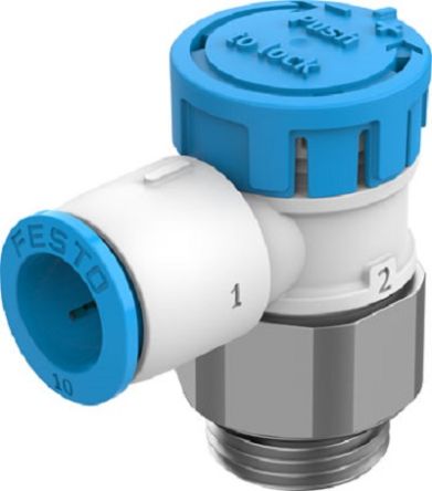 Festo Manual Flow Control Pneumatic Manual Control Valve VFOE Series, G 3/8, 3/8in, III B [VFOE-LE-T-G38-Q10]; 253-9259