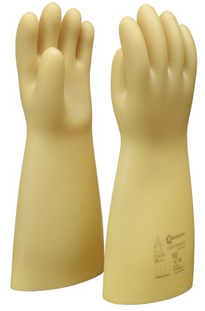 Penta Beige Latex Electrical Safety Work Gloves, Size 10, Latex Coating [GLE36-2/10]; 253-9415