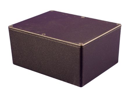 Hammond 1550 Series Black Die Cast Aluminium Junction Box, IP54, 165 x 128 x 72mm [1550LBK]; 253-9491