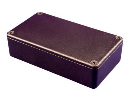 Hammond 1550 Series Black Die Cast Aluminium Junction Box, IP54, 115 x 64 x 26mm [1550BBK]; 253-9526