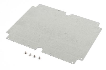 Hammond Steel Mounting Plate, 240mm W, 300mm L for Use with 1554 & 1555 X Enclosures [1554YPL]; 253-9565