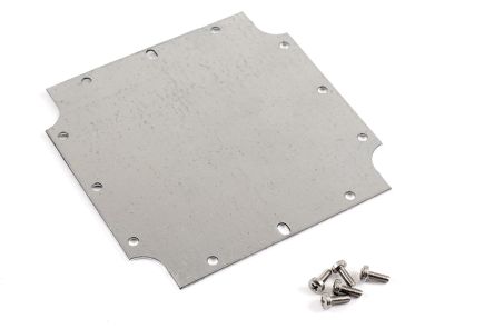 Hammond Steel Mounting Plate, 106.85mm W, 107.7mm L for Use with Flanged 1555 NF & N2F Enclosures [1555NFPL]; 253-9573