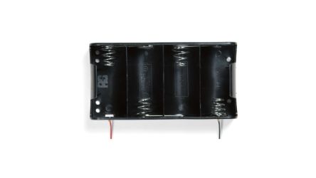 Takachi Electric Industrial 4 x D Battery Holder, Coil Spring Contact [SN1-4-P]; 254-2523