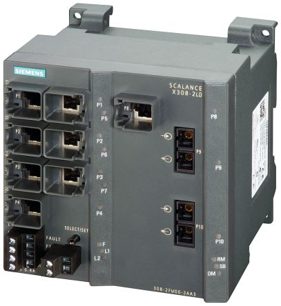 Siemens Managed 10 Port Ethernet Switch [6GK5308-2FM10-2AA3]; 254-2905