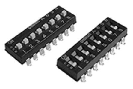 Omron 2 Way Surface Mount DIP Switch SPST, Raised Actuator Actuator, IP40 [A6SN-2104]; 254-3083