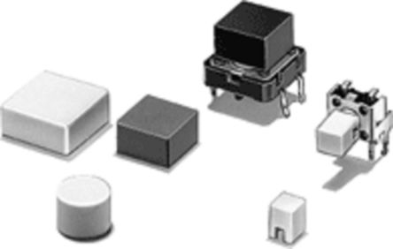 Omron Black Tactile Switch Cap for B3F series, B3FS series, B3W series, B32-2110 [B32-2110]; 254-3085
