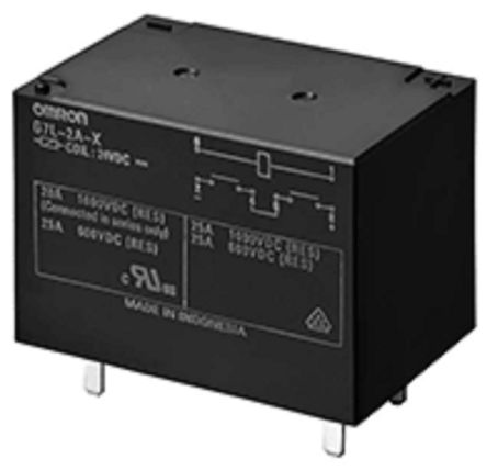 Omron PCB Mount Power Relay, 24V dc Coil, 20A Switching Current, DPST [G7L-2A-X-L DC24]; 254-3156