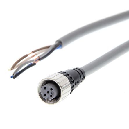 Omron Straight Female M12 to Unterminated Sensor Actuator Cable, 5m [XS2F-D521-GG0-A]; 254-3451