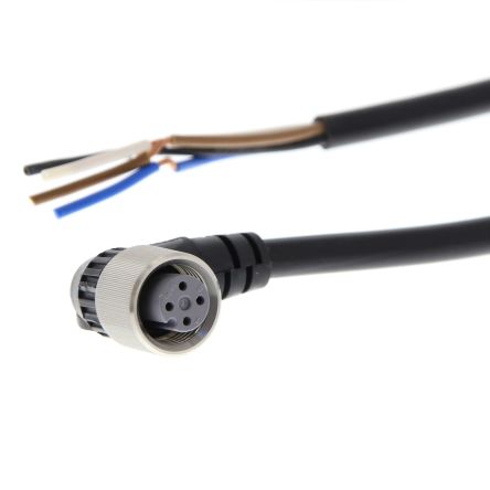 Omron Right Angle Female M12 to Unterminated Sensor Actuator Cable, 5m [XS2F-E422-G80-E]; 254-3454